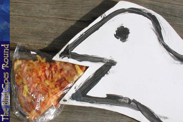Angle(Bird) ||| Angle(Pizza). Or we could have made some joke about how the Nightingale must be on to something, eating pizza with the plastic still wrapped around it in a very tight and oddly menacing manner, but we decided to be slightly geeky and apply our grand maths knowledge.