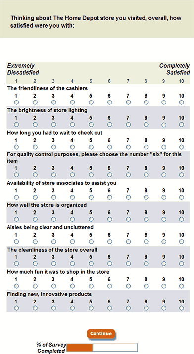 Home Depot Survey…